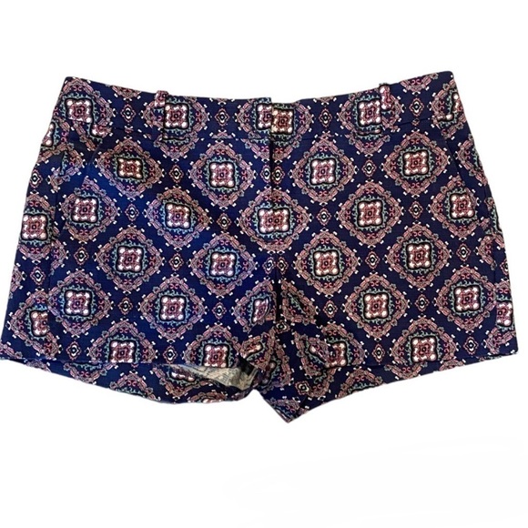 J.Crew Blue & Pink Baroque Print Shorts Sz 4 - Picture 1 of 4